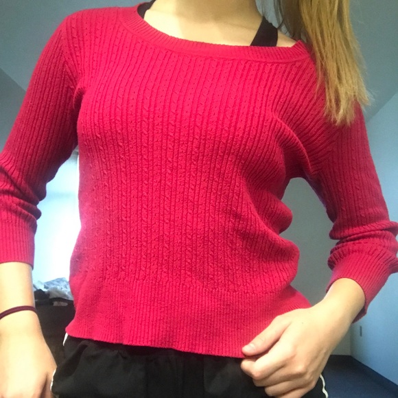 St. John's Bay Sweaters - Red Scoop-neck Sweater